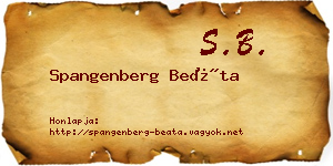 Spangenberg Beáta névjegykártya
